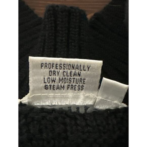 VTG Nils 1/4 Zip Tassel Sweater L Black Floral Design Winter Ski Lodge Cabin - Picture 11 of 15